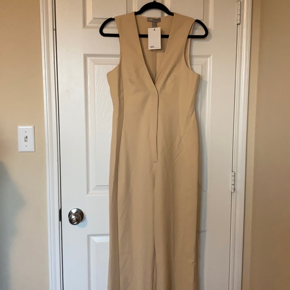 Asos - Tan Wide Leg Jumpsuit